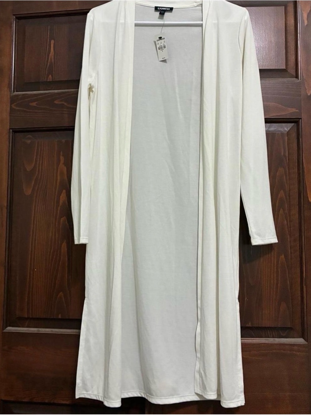 Express Women’s Long Open Front Duster Cardigan - White S